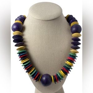 Multi color wood beads